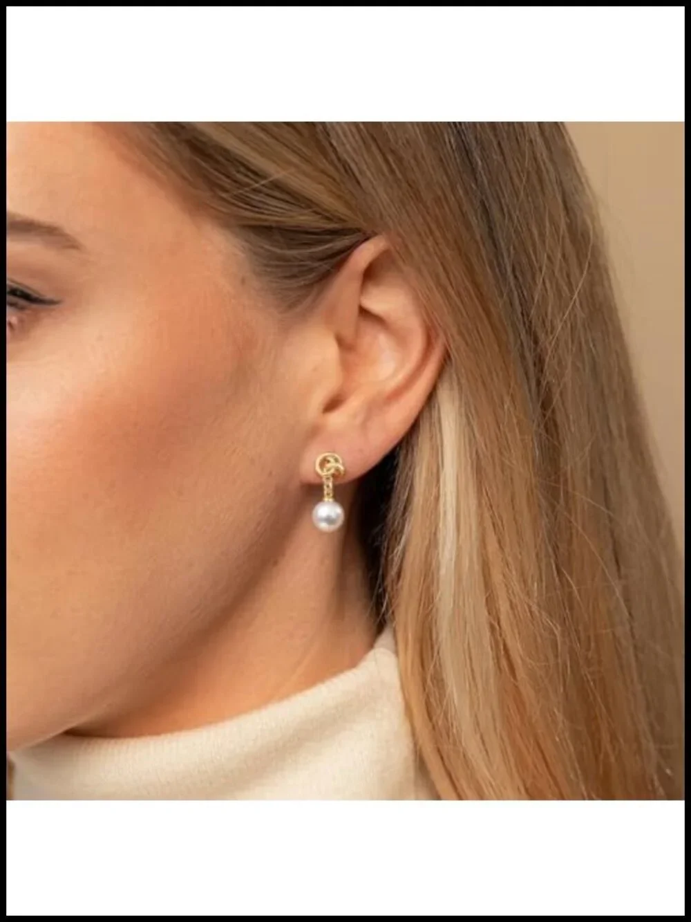 14K Gold Plated Drop Earrings with Freshwater Pearls - Hypoallergenic Dangle